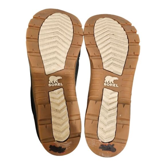 SOREL Whistler Lace Up Camel Black Waterproof Winter Snow Booties - Size 9 - Picture 5 of 11